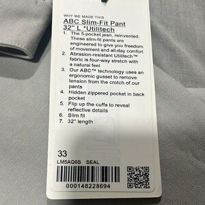 Lululemon abc slim 33x32 seal grey,